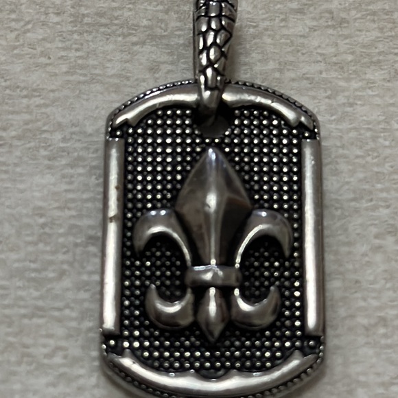 2014 Caperci Man's Bold Fleur-de-Lis Stainless Steel Dog Tag ... - Picture 2 of 4